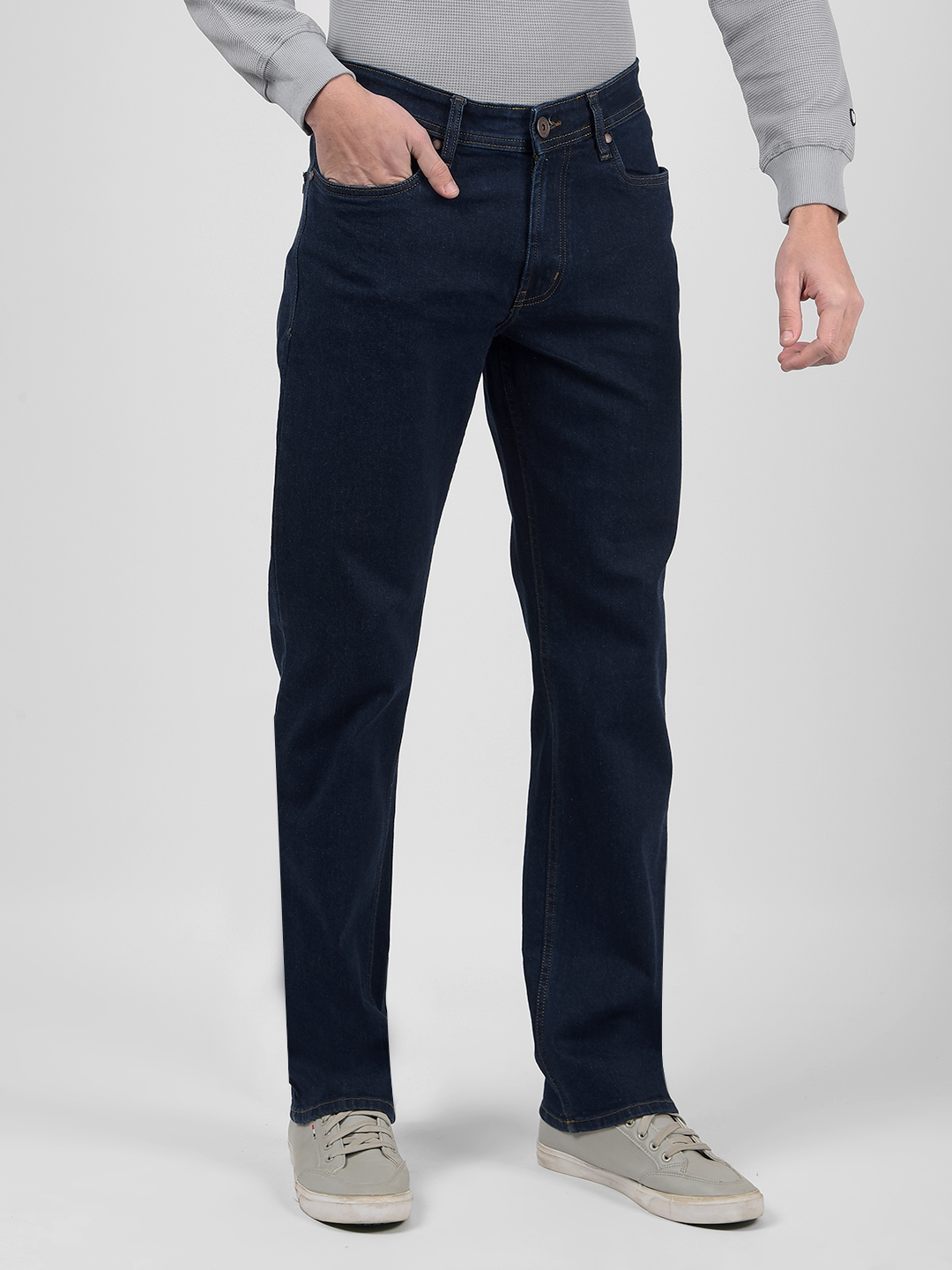 Numero Uno Men Solid Dark Blue Jeans